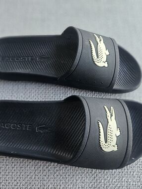 Lacoste croco slide sandals